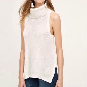 Anthropologie Angel of The North White Cable Knit Top size Small